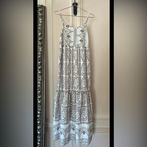 White and Brown Patterned Dress